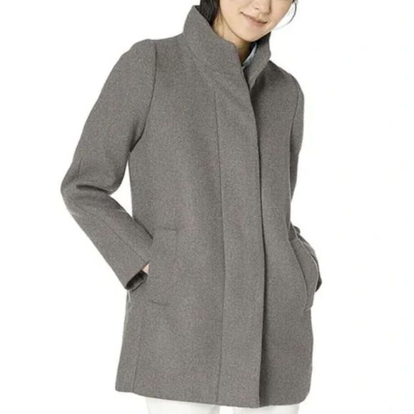 EUC J. Crew Mercantile City Wool Blend Coat, Grey Heather, Sz 4 - Picture 1 of 10